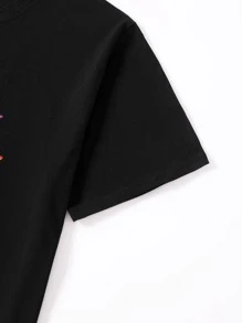 SHEIN LUNE Camisetas de Tallas grandes Animal Casual - Negro - Ver 3