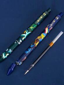 4入組動物印花隨機中性筆 - 彩色 - 查看 3