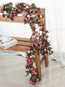 1pc Hoa nhân tạo chống oxy hóa cao cấp, Vòng hoa 16FT Hoa hồng giả Dây leo Hoa nhân tạo Treo hoa hồng thường xuân Giỏ treo đám cưới Vòm trang trí nền vườn - Nhiều màu - Xem 4