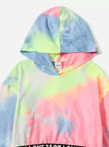 SHEIN 少女印花連帽衫和運動褲套裝 - 彩色 - 查看 3