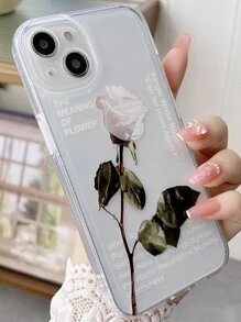 Rose Print Phone Case - Clear - View 2