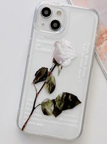 Rose Print Phone Case - Clear - View 4