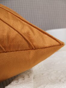 鋸齒紋設計靠墊套不附帶墊芯 - 橘色 - 查看 2