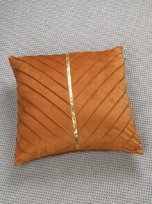 鋸齒紋設計靠墊套不附帶墊芯 - 橘色 - 查看 4