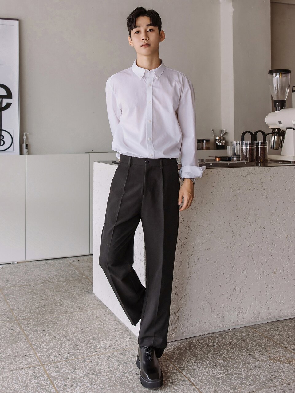 Men Press Crease Tailored Pants Business Attire