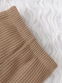 男嬰補丁貼口袋插肩袖上衣和褲子 - 卡其色 - 查看 5