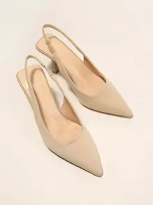 Damen Spitze Zehe Slingback Wildleder Mule offene Rückseite Sandale mit Absatz, Apricot, für Frühling Sommer atmungsaktiv, Lässig Arbeitsschuhe