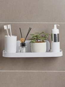 1入組字母圖案掛壁式浴室儲物架 - 白色 - 查看 5