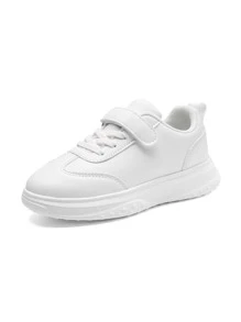 Giày thể thao trẻ em Ren lên màu trơn - trắng - Xem 3