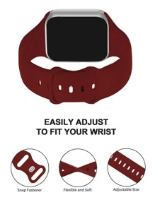 5入組素色錶帶適用於Apple Watch - 紅色 - 查看 4