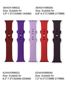 5入組素色錶帶適用於Apple Watch - 紅色 - 查看 3