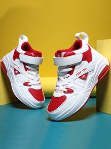 Zapatillas casuales versátiles de mujer para otoño/invierno, de materiales mixtos y media altura, adecuadas para todas las estaciones, de moda y cómodas - Rojo y blanco - Ver 6