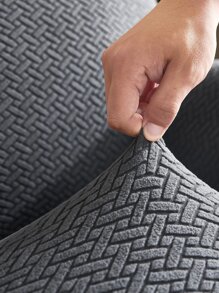 1pc Universal Sofa Cushion Cover, Stretch Solid Color Simple Couch Cushion Slipcover - Grey - View 2