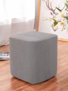 1pc Solid Color Chair Slipcover - Light Grey - View 1
