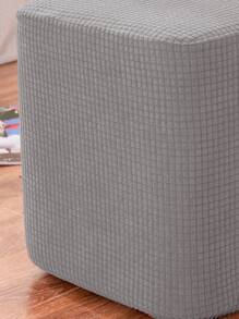 1pc Solid Color Chair Slipcover - Light Grey - View 4