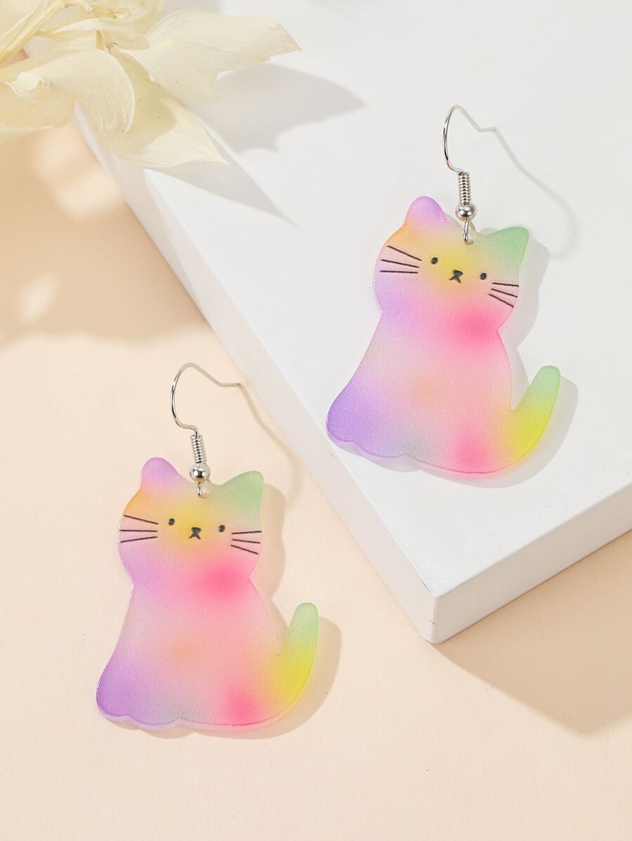 Bông tai thả trang trí mèo - Nhiều màu - Xem 1