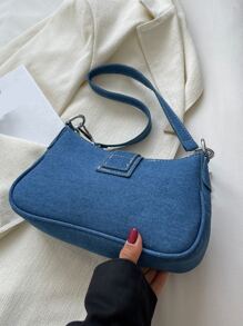 low tea Decorative Buckle Sewing Detail Chain Shoulder Bag, Women's Buckled Decorative Hobo Bag, Street Fashion Crossbody Bag Purse For Shopping, Dating, Gift, Suitable For Teenage Girls, College Students, Work, Business, Commute