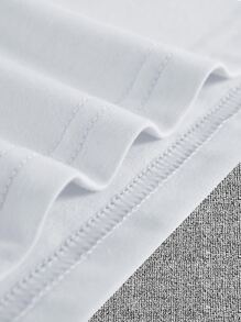 ROMWE MEN Guys Letter Pigeon Graphic Tee - White - View 3