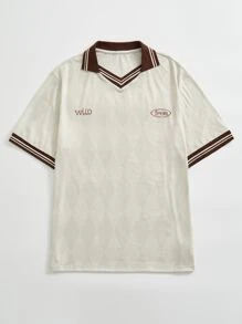 Manfinity Sporsity Men Letter Graphic Striped Trim Tee