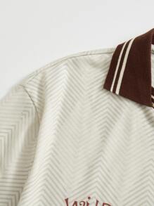 Manfinity Sporsity Men Letter Graphic Striped Trim Tee