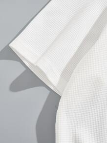 Manfinity EZcore 男士字母刺繡西裝領T恤 - 白色 - 查看 4