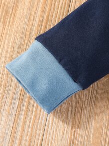 Baby Boy Contrast Polo Neck Bodysuit - Navy Blue - View 4