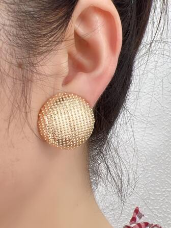 Round Clip On Earrings