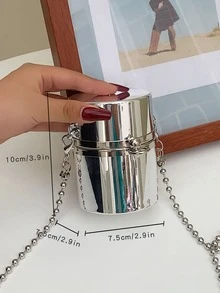 Mini Bucket Bag - Silver - View 3