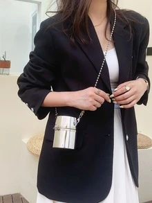 Mini Bucket Bag - Silver - View 4