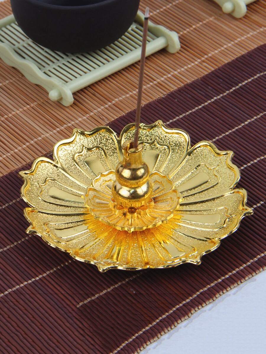 1入組蓮花設計香台 - 金色 - 查看 1