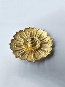 1入組蓮花設計香台 - 金色 - 查看 2