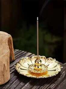 1入組蓮花設計香台 - 金色 - 查看 5