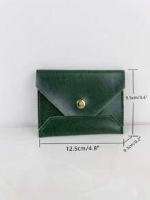 按扣翻蓋零錢包 - 墨綠色 - 查看 3