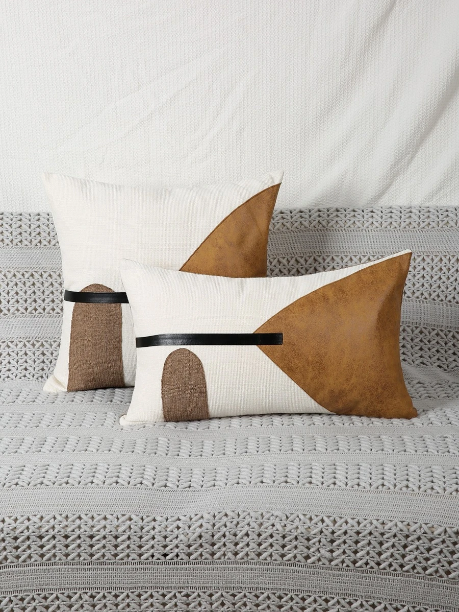 1入組撞色靠墊套不附帶墊芯 - 彩色 - 查看 1