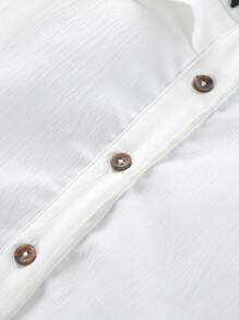 SHEIN Áo sơ mi Tween Girl Ruffle Trim Bow Front - trắng - Xem 4