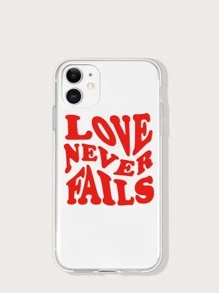 Letter Graphic Clear Phone Case - Multicolor - View 1