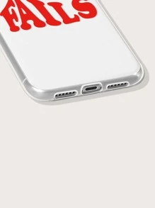 Letter Graphic Clear Phone Case - Multicolor - View 4