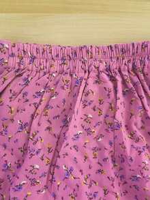 Ditsy Floral Asymmetrical Ruffle Hem Skirt - Pink - View 5
