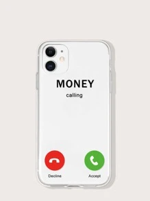 Letter Graphic Clear Phone Case - Multicolor - View 1