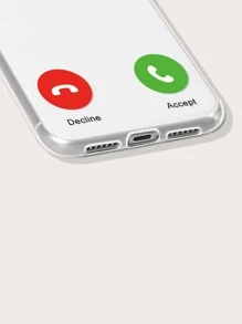 Letter Graphic Clear Phone Case - Multicolor - View 3