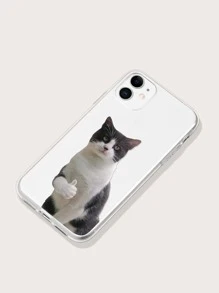 搞笑猫咪图案透明手机壳，适用于 Galaxy A52、11、13 - 彩色 - 查看 2