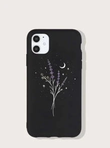 Lavender Painted Phone Case - Black and White - View 1