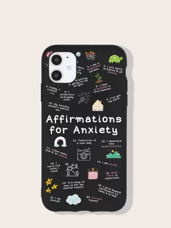 Funda de teléfono con gráfico de eslogan compatible con Galaxy A52, 11, 13