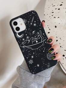 Cat Pattern Phone Case,International Version, Not The Domestic Version - Black and White - View 1