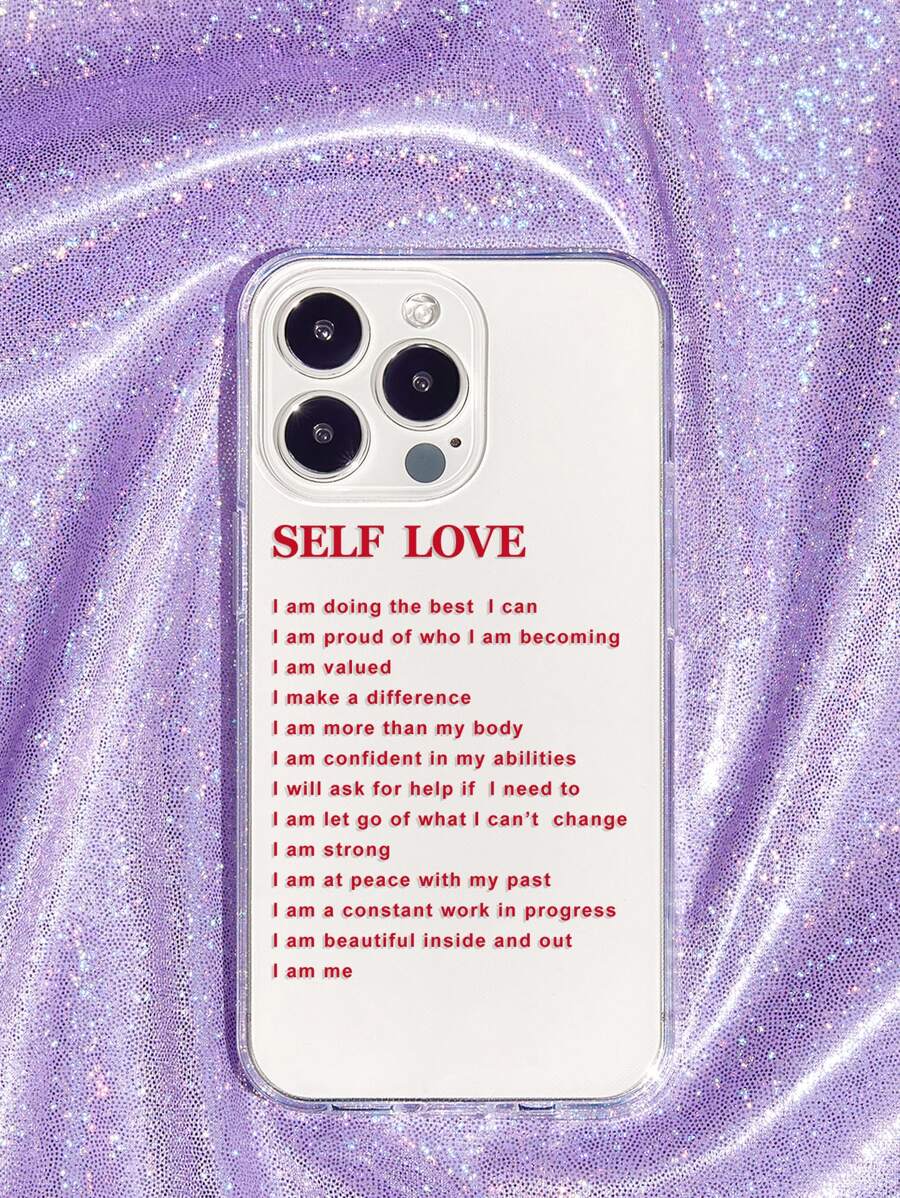 Slogan Graphic Clear Phone Case Compatible With IPhone 11,IPhone 13,IPhone 14 Pro Max - Multicolor - View 1