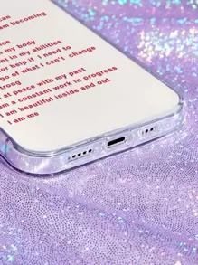 Slogan Graphic Clear Phone Case Compatible With IPhone 11,IPhone 13,IPhone 14 Pro Max - Multicolor - View 4