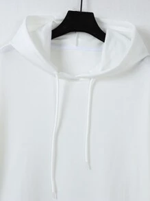 Manfinity Hypemode Men Solid Drawstring Hoodie - White - View 4