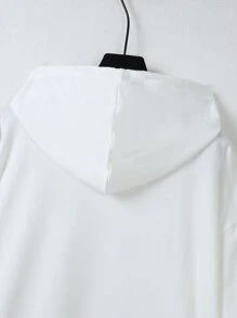 Manfinity Hypemode Men Solid Drawstring Hoodie - White - View 5