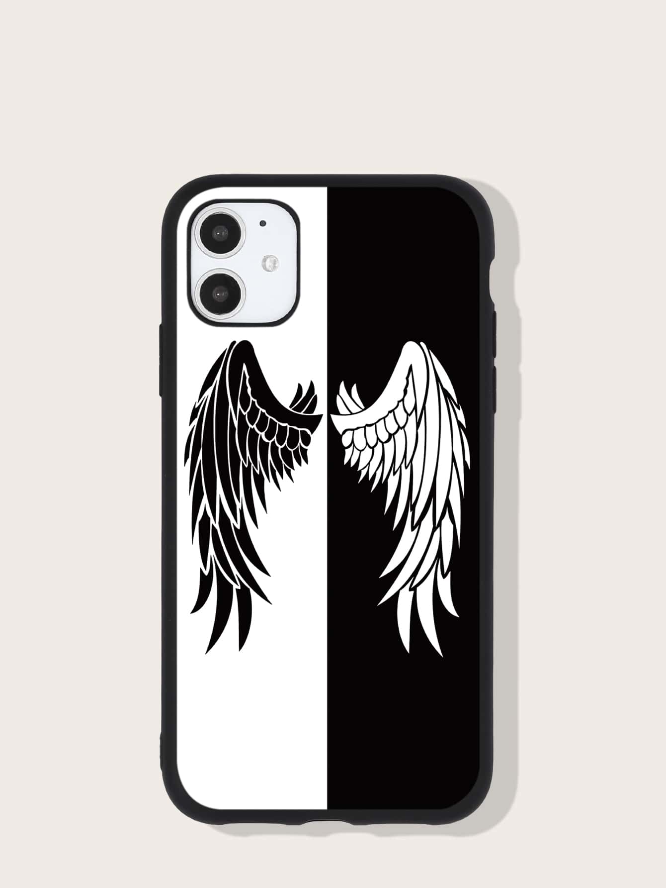 Etui na telefon z wzorem skrzydeł - Czarne i Białe - Zobacz 1