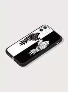 Etui na telefon z wzorem skrzydeł - Czarne i Białe - Zobacz 2